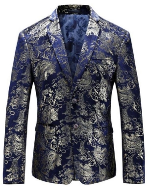 Blazer Slim Masculino Lapel Slim Vogue Print