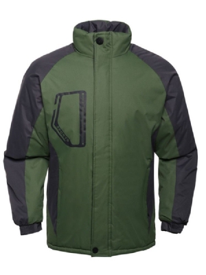 Block Stand Collar Casual Masculino Down Jacket