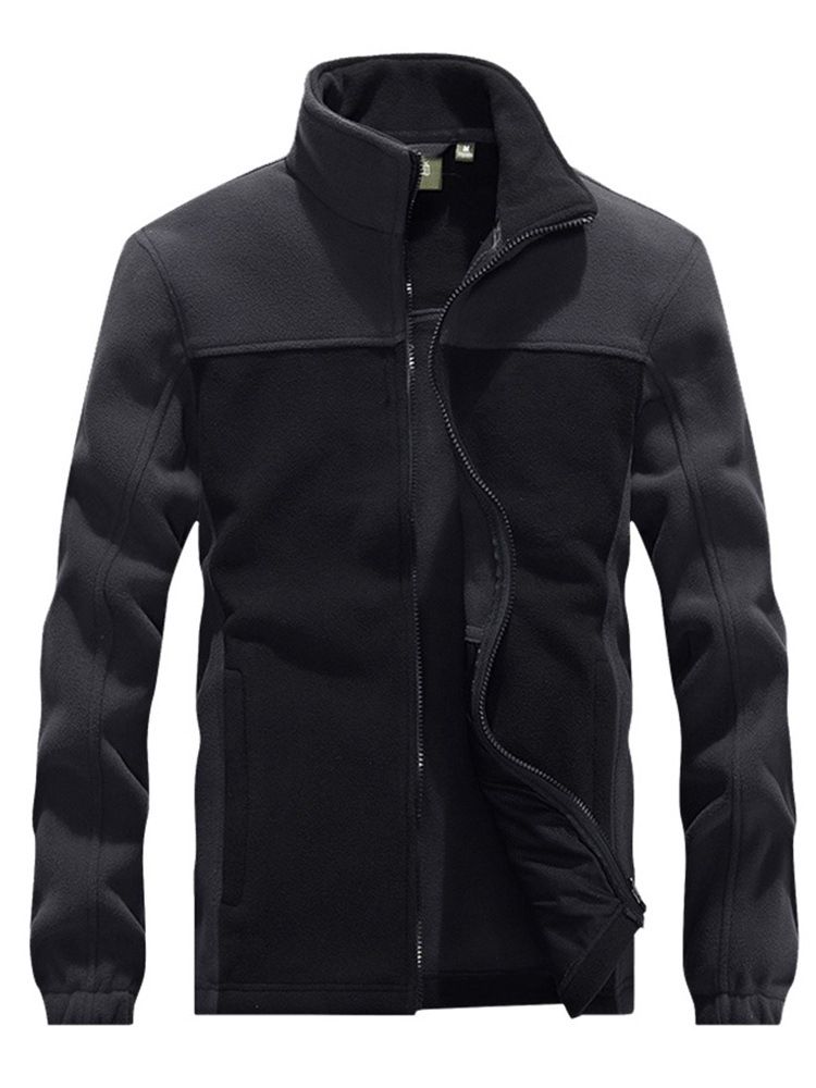 Bloqueio De Cor Estilo Grosso Estilo Gola Casual Jaqueta Masculina