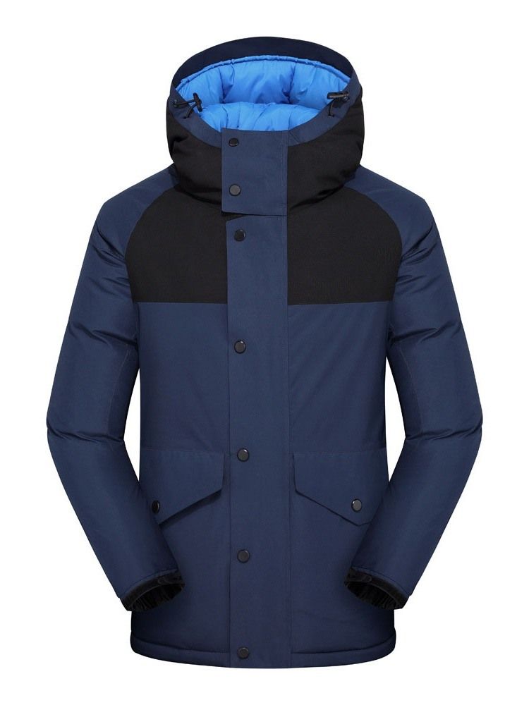 Casaco Acolchoado Masculino Com Zíper Com Capuz E Zíper Padrão Casual