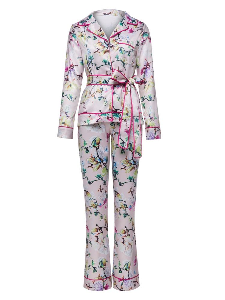Casaco Feminino Com Estampa Floral De Lapela Entalhada
