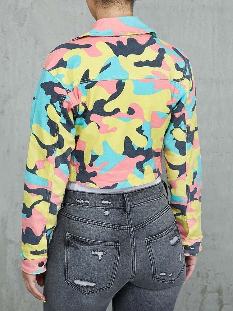 Casaco Feminino Com Estampa De Zíper Em Bloco Colorido
