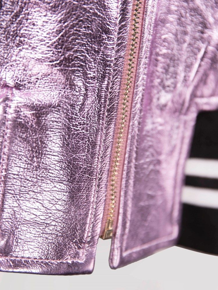 Casaco Feminino Com Zíper Com Gola Listrada De Pu