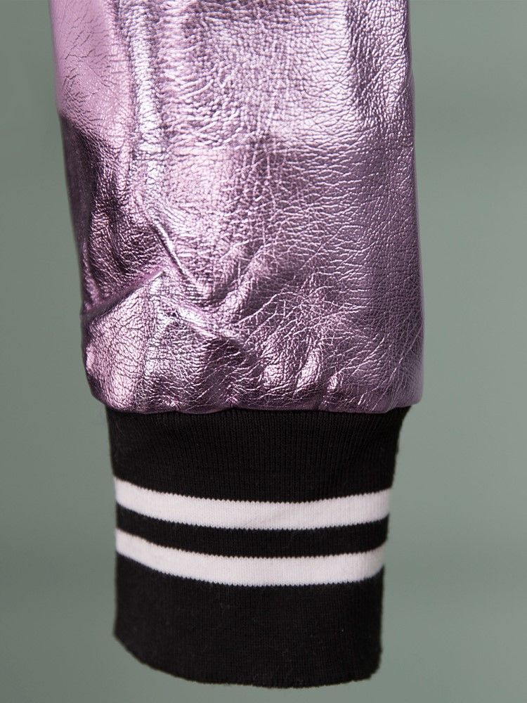 Casaco Feminino Com Zíper Com Gola Listrada De Pu