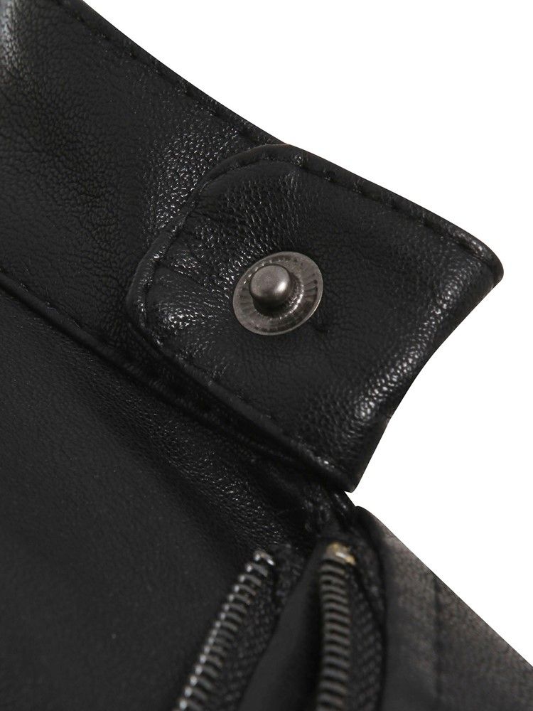 Casaco Feminino Fino De Pu Com Zíper