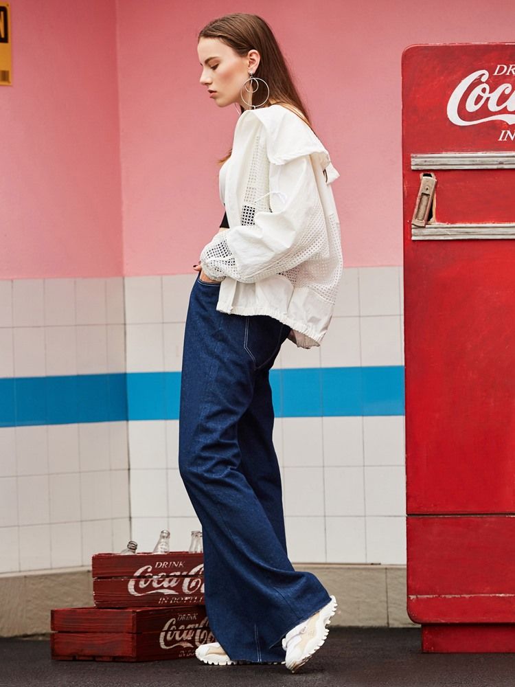 Casaco Feminino Slim Com Zíper Oco Em Patchwork