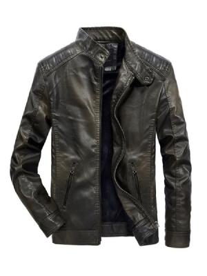 Casaco Forro De Cashmere Liso Com Colarinho Masculino Pu