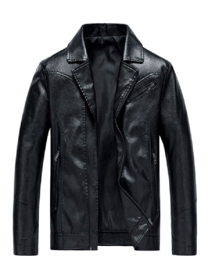 Casaco Liso Masculino Com Zíper De Lapela