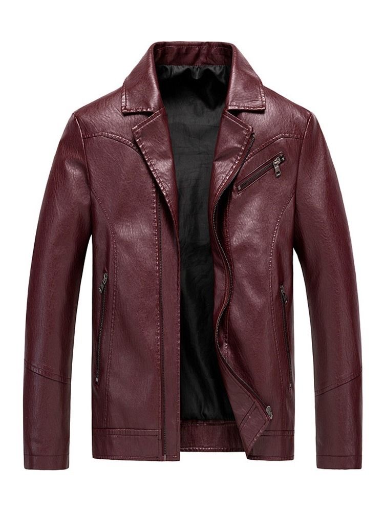 Casaco Liso Masculino Com Zíper De Lapela