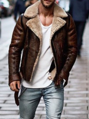 Casaco Masculino De Cor De Lapela Em Bloco Padrão Slim Patchwork