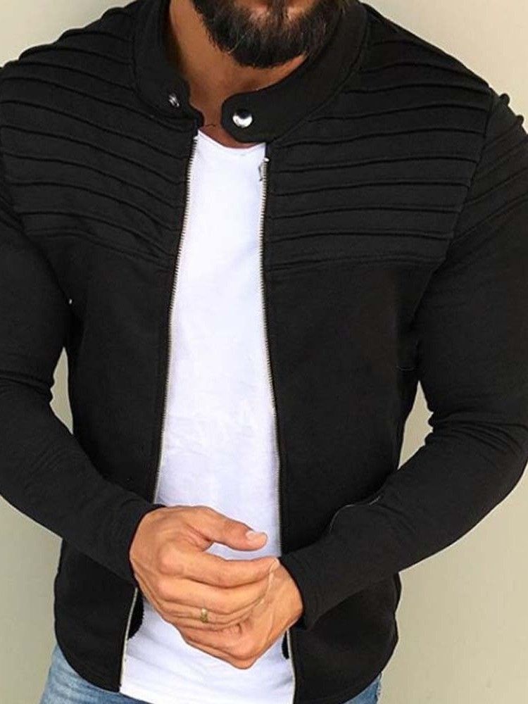Casaco Masculino Fino De Gola Lisa De Inverno
