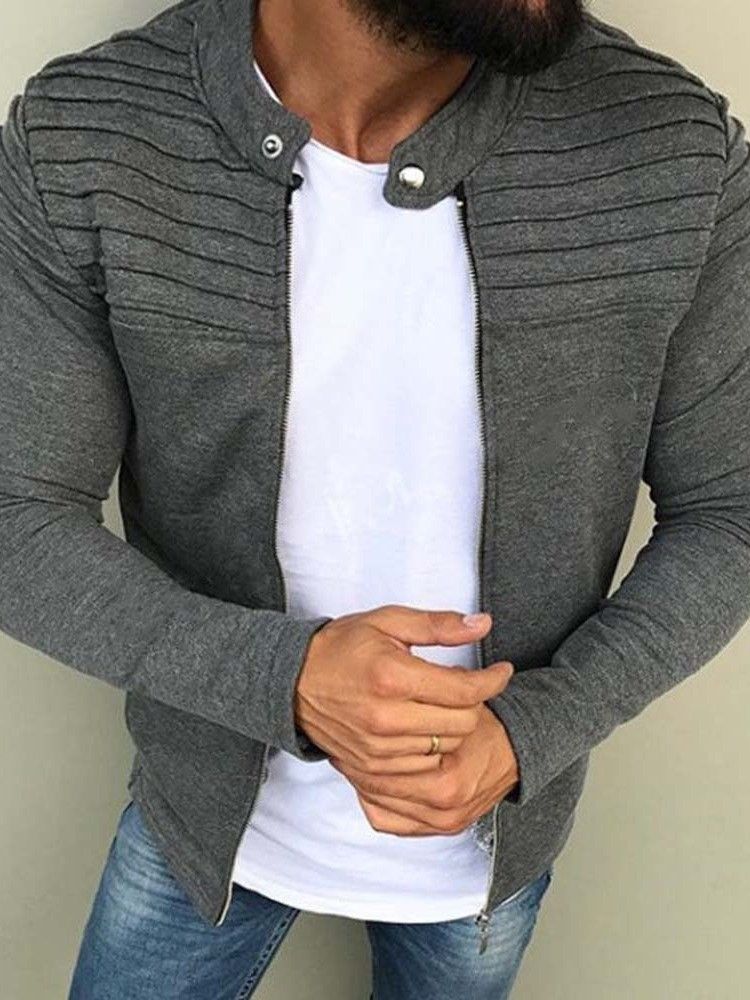 Casaco Masculino Fino De Gola Lisa De Inverno
