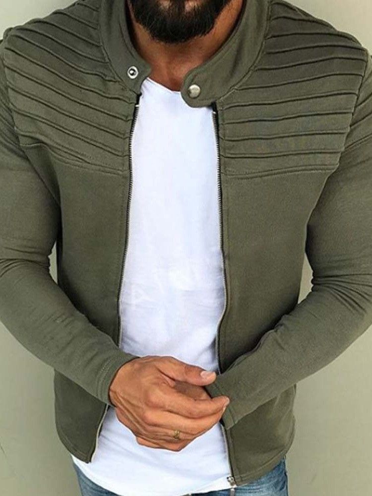 Casaco Masculino Fino De Gola Lisa De Inverno