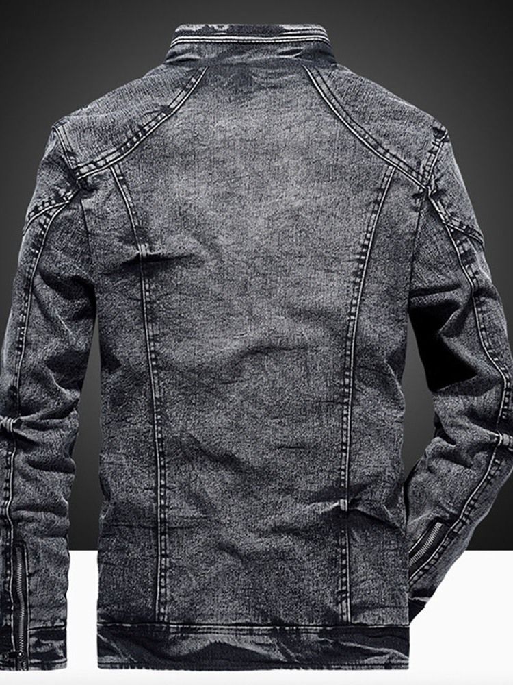 Casaco Masculino De Inverno Com Zíper Simples De Lã Usado
