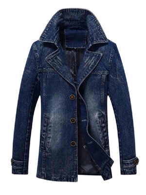 Casaco Masculino Jeans Fino Lapela Fino