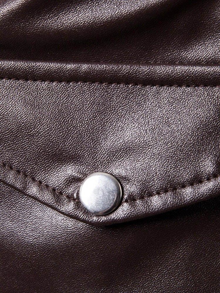 Casaco Masculino De Lapela Com Zíper Liso