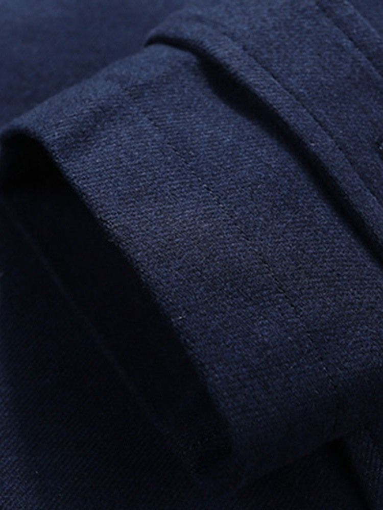 Casaco Masculino Liso De Comprimento Médio Casual Reto Masculino