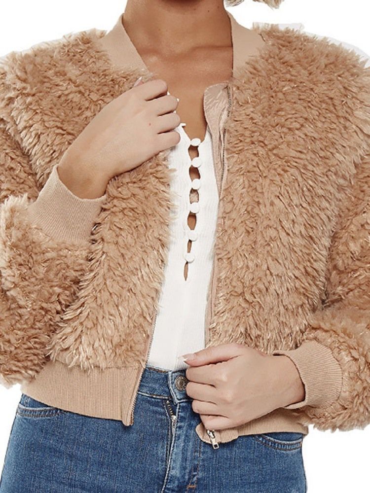 Casaco Regular De Inverno Feminino Com Manga Grossa E Grossa De Nove Pontos