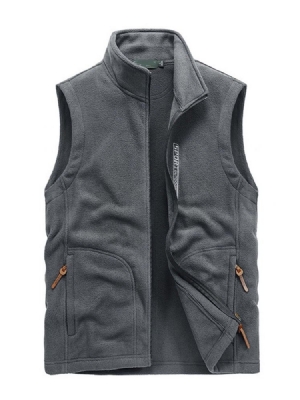 Colete Casual Masculino Com Gola E Zíper