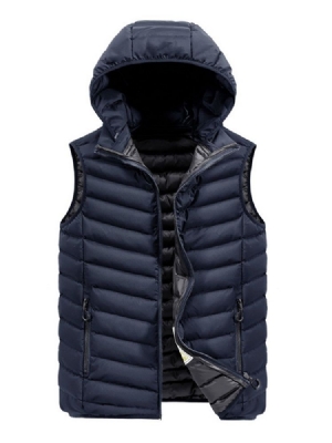 Colete Masculino Com Zíper Casual Espesso