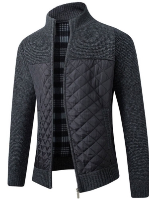 Color Block Stand Collar Zipper Fall Loose Jaqueta Masculina