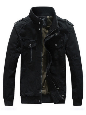 Jaqueta Casual Com Zíper Casual De Gola Grossa Masculina