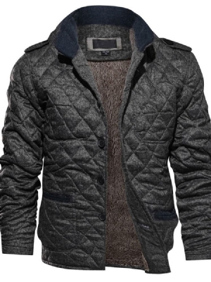 Jaqueta Casual Masculina Com Colarinho De Lã Artificial Simples