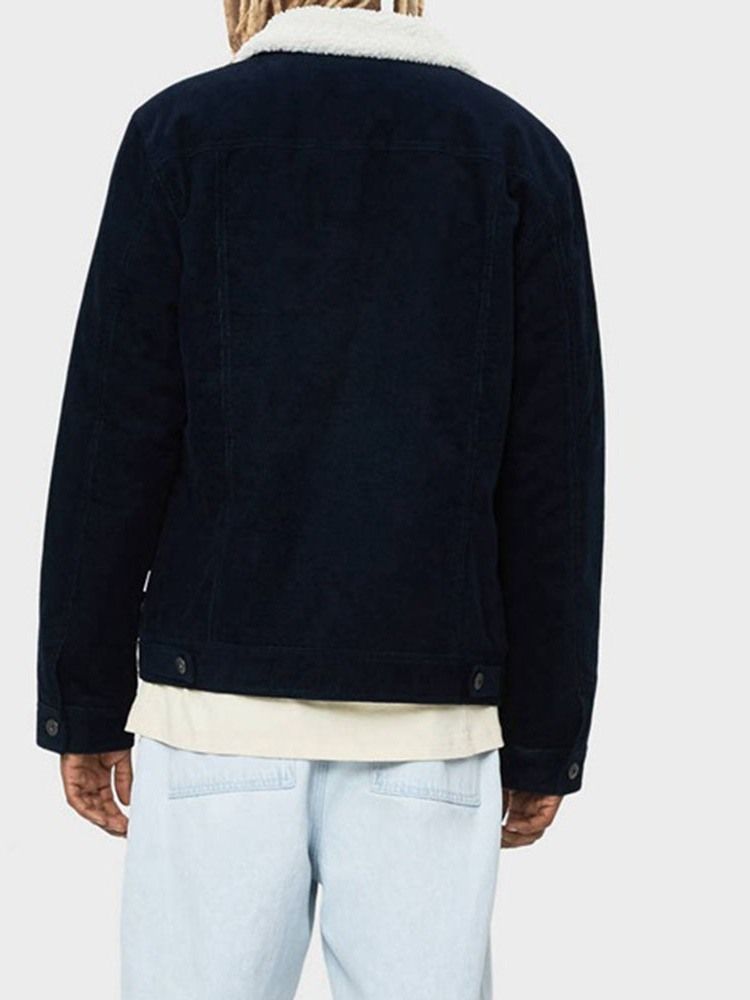 Jaqueta Casual Masculina De Lapela Espessa Patchwork