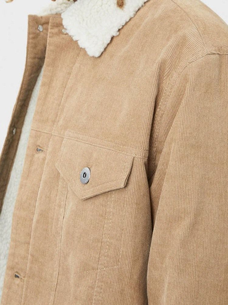 Jaqueta Casual Masculina De Lapela Espessa Patchwork