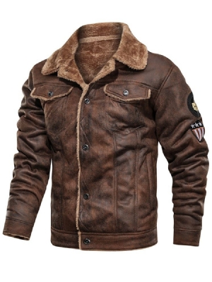 Jaqueta Color Block Patchwork Grosso Com Peito Único Masculino