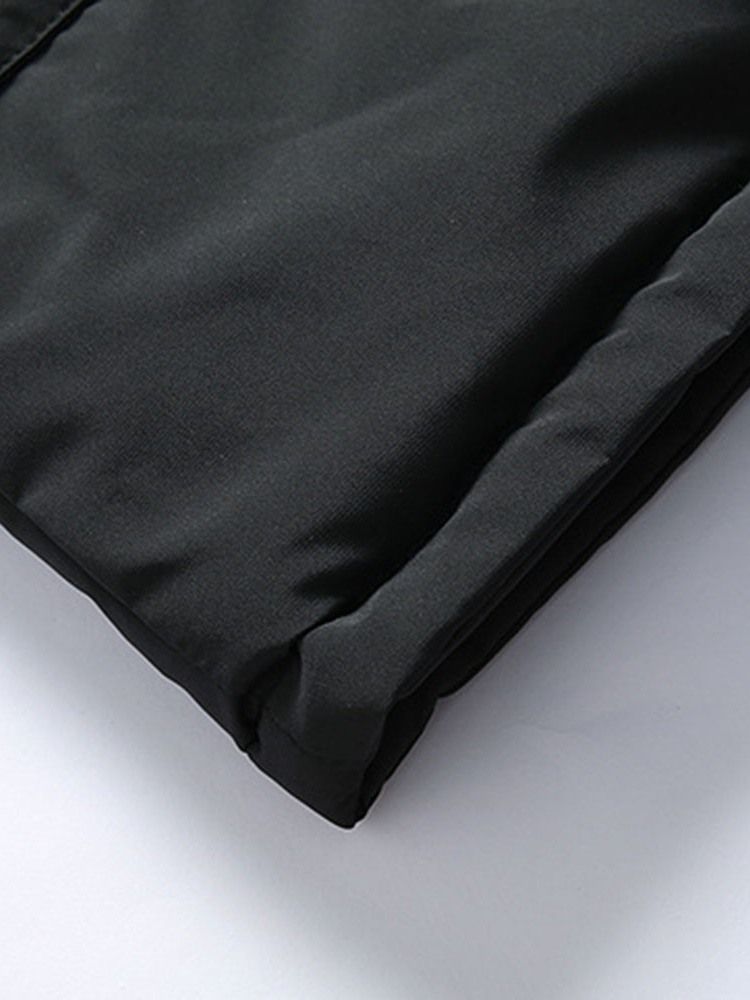 Jaqueta Com Capuz De Comprimento Médio Patchwork Com Zíper Casual Masculino