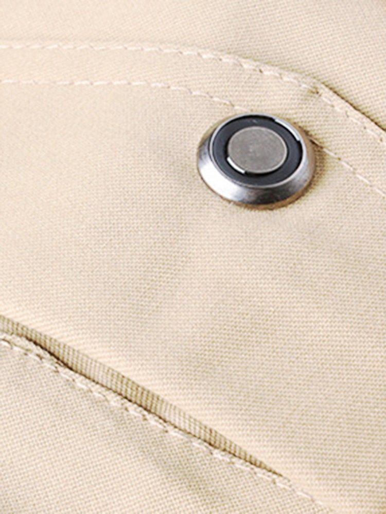 Jaqueta Curta Masculina De Colarinho Fino Com Zíper