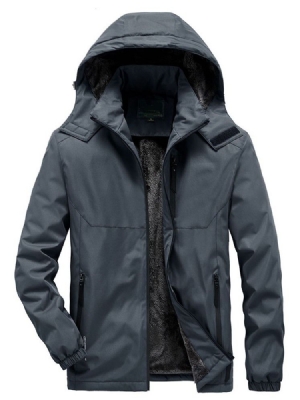 Jaqueta Europeia De Inverno Com Gola Larga Lisa Masculina