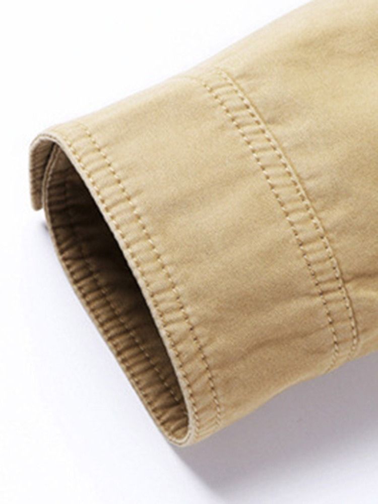 Jaqueta De Gola Masculina Com Zíper Color Block
