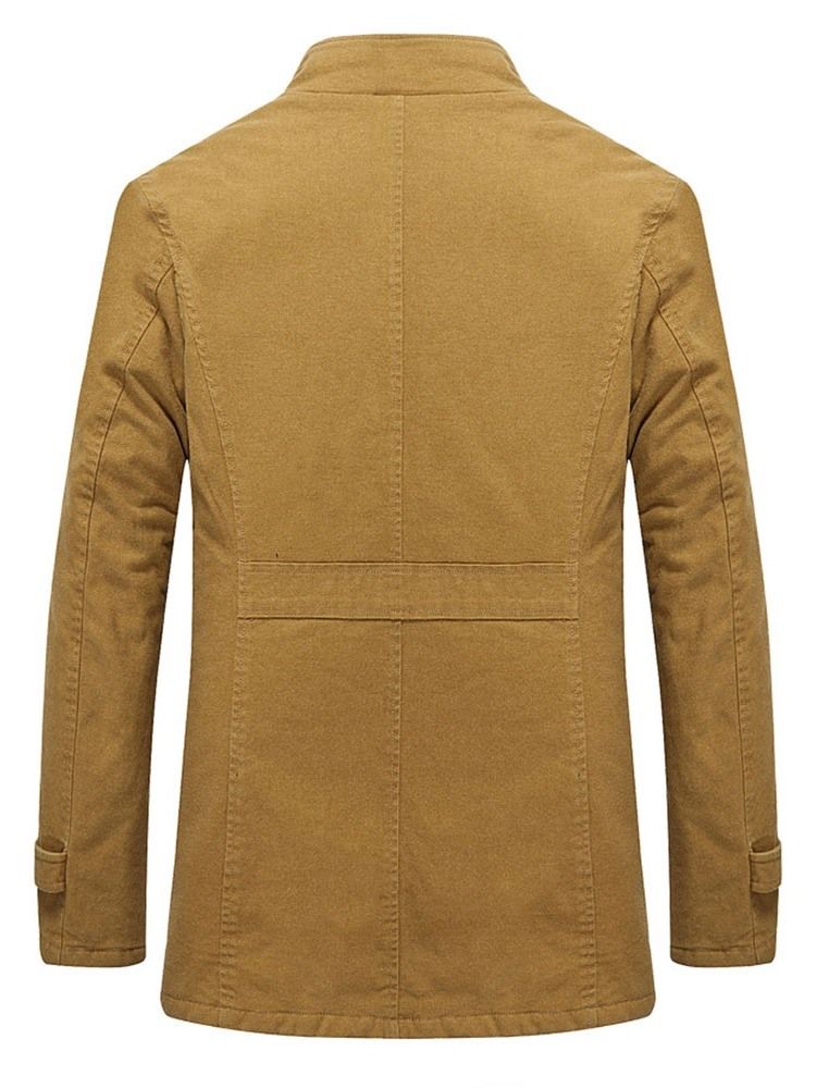 Jaqueta De Inverno Com Gola Lisa De Lã Masculina