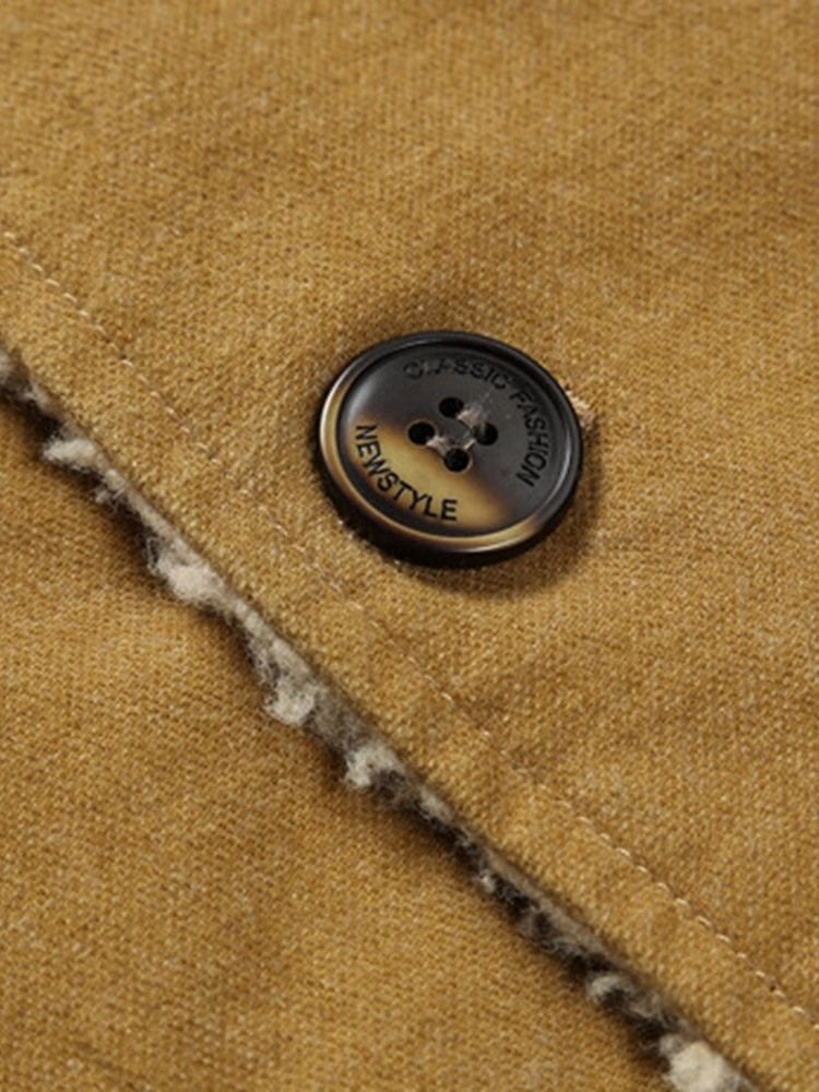 Jaqueta De Inverno Com Gola Lisa De Lã Masculina