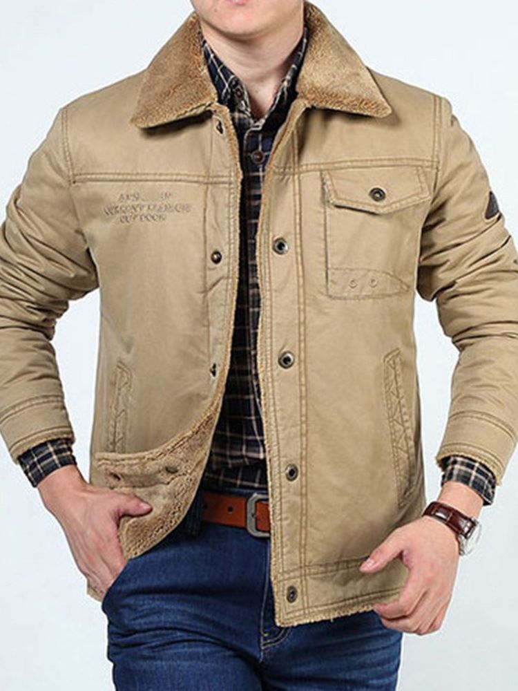 Jaqueta De Lapela Com Bolso Com Peito Único Masculino