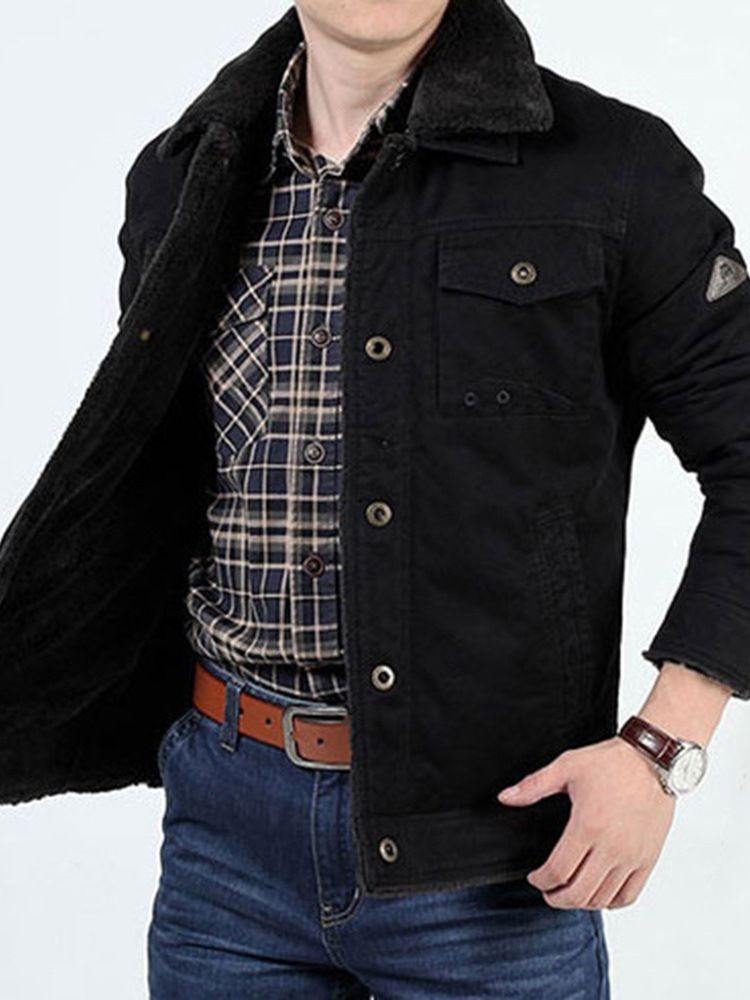 Jaqueta De Lapela Com Bolso Com Peito Único Masculino