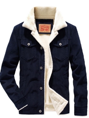 Jaqueta De Lapela Espessa Patchwork De Peito Único Masculino