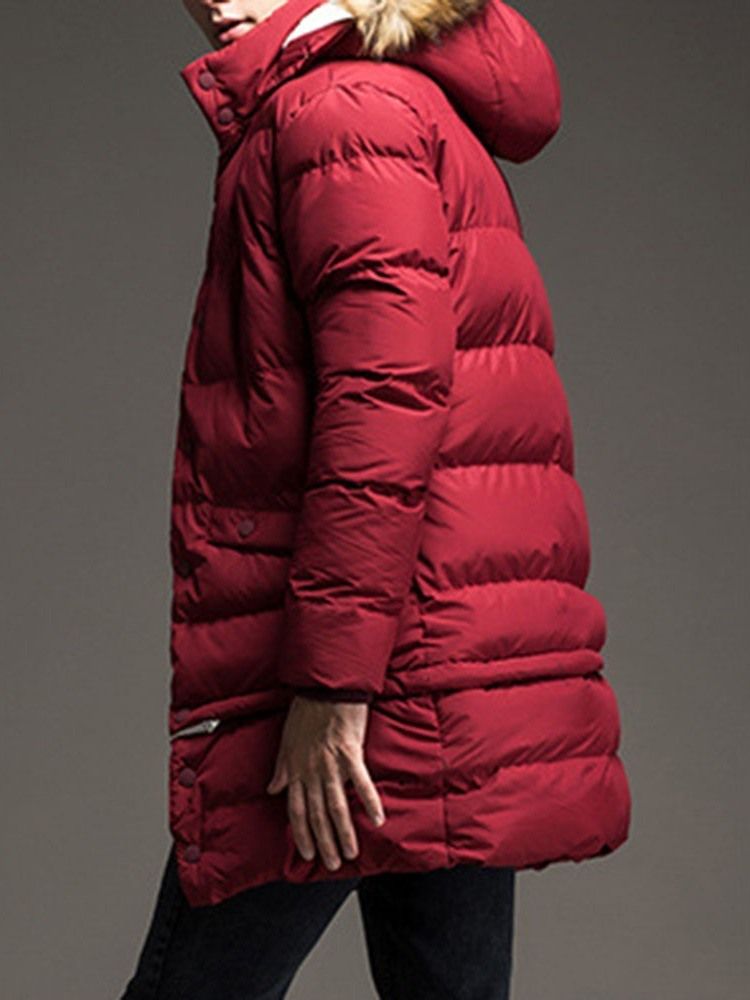 Jaqueta Lisa De Comprimento Médio Casual De Peito Único Masculino