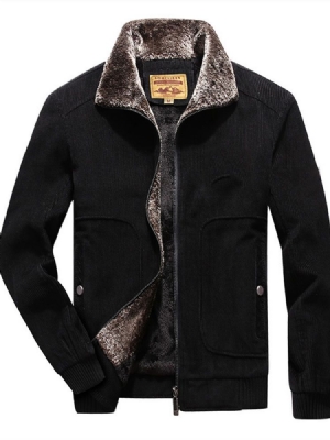 Jaqueta Masculina Color Block Zipper Lapel Loose