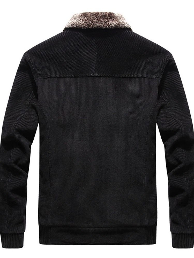 Jaqueta Masculina Color Block Zipper Lapel Loose