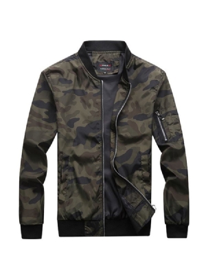 Jaqueta Masculina Com Gola Estampada Camuflagem