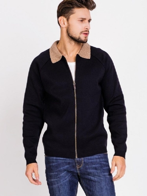 Jaqueta Masculina Knit Patchwork Zip Vogue