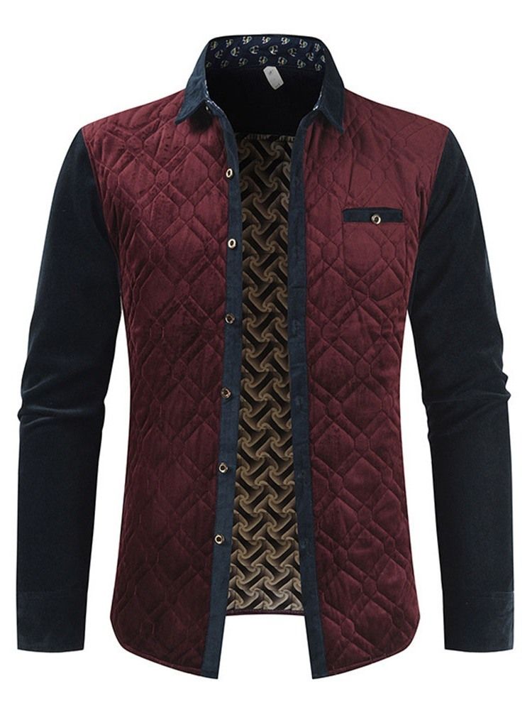 Jaqueta Masculina De Lapela Patchwork Outono Colorida