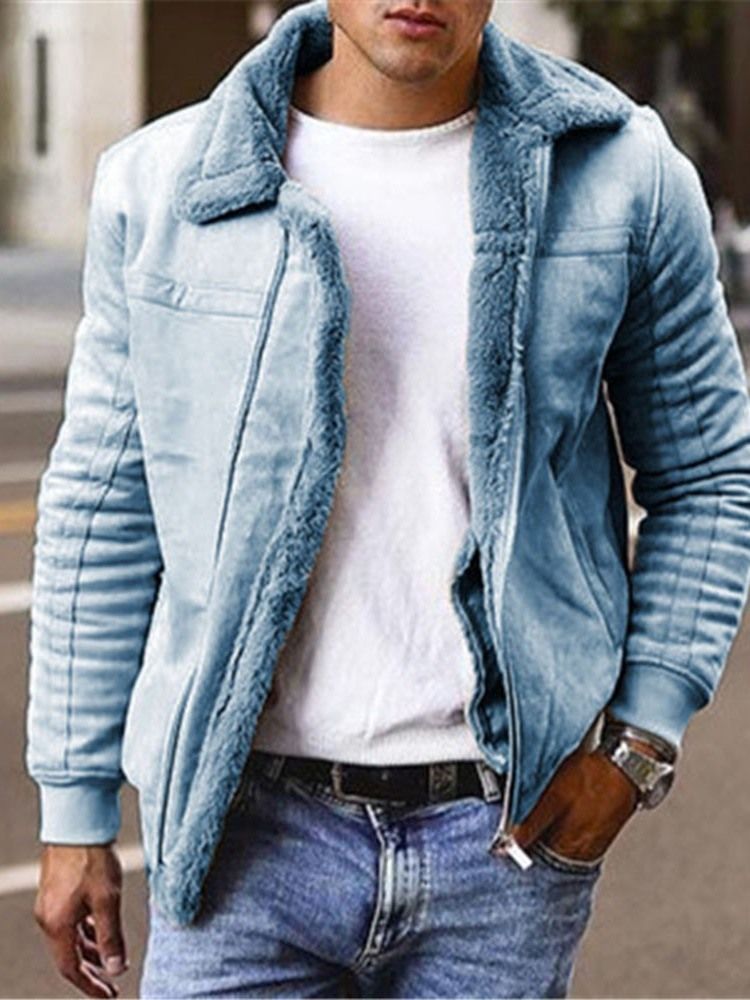 Jaqueta Masculina Patchwork Simples Lapela Inverno Inglaterra