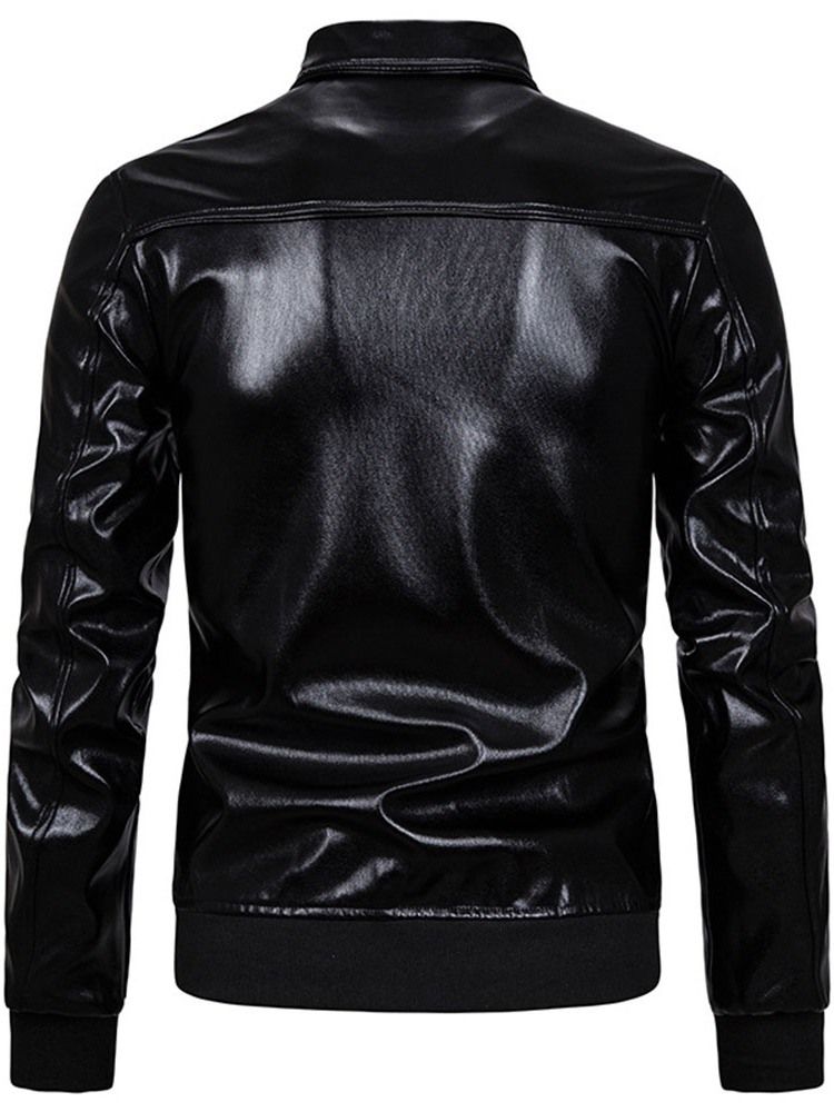 Lapela Color Block Patchwork Jaqueta Casual Slim Masculino