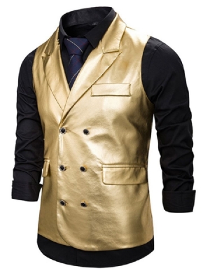 Lapela Com Entalhe Masculino Liso Colete Casual