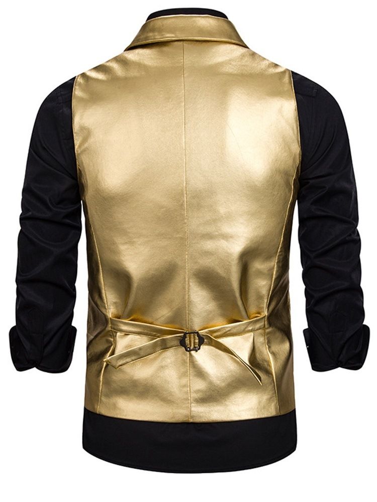 Lapela Com Entalhe Masculino Liso Colete Casual