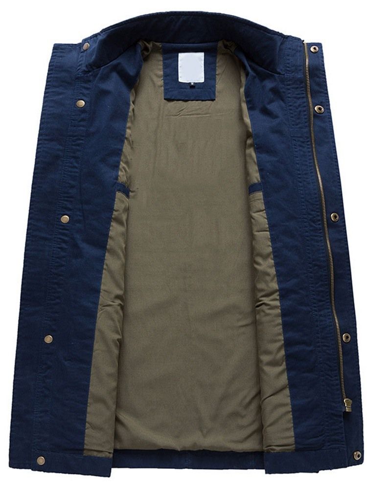 Letter Pocket Stand Collar Zipper Casual Jaqueta Masculina